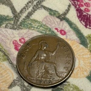 🪙 1946 United Kingdom One Penny — King George VI — Large Pre-Decimal — Coin